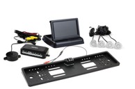 AMIO Parking senzori, 4 kom, srebrni, 22 mm, TFT02 4,3'' zaslon, buzzer, HD-402-LED kamera za rikverc