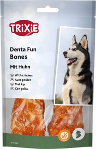 TRIXIE Poslastica za pse Dentafun Bones, piletina, 11 cm, 2×60 g