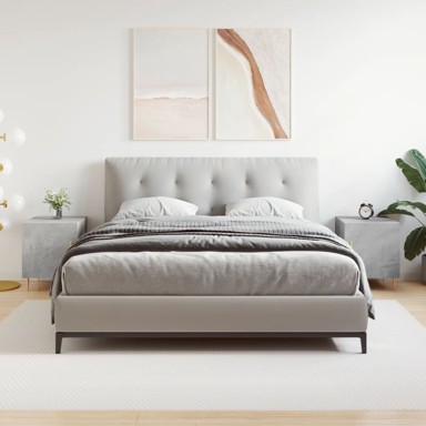 Noćni ormarići 2 kom boja betona 40x40x50 cm konstruirano drvo