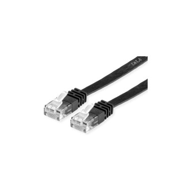ROLINE VALUE UTP mrežni flat kabel, Cat.6/Class E, 5.0m, crni