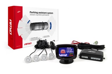 AMIO Parking senzori, 4 kom, srebrni, 22 mm, LED grafički zaslon, buzzer