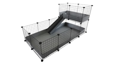 C&C Modularni kavez 4x2 + potkrovlje 2x1, siva rampa