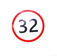 Naljepnica s oznakom ograničenja brzine 32 km/h