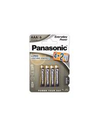 PANASONIC Baterije LR03EPS/6BP 4+2F, Alkaline Everyday Power