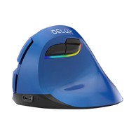DELUX Bežični vertikalni miš M618Mini BT4.0 + 2.4Ghz 4000DPI RGB plavi