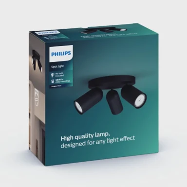 Reflektor, Pongee, 50583/30/PN, 3xGU10, max 10W, 230V, crna