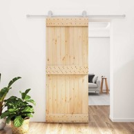 Klizna vrata 85x210 cm od masivne borovine, prirodna i bijela