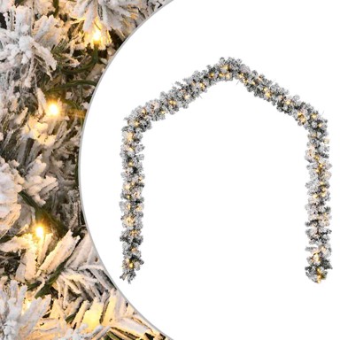 Božićni vijenac s LED svjetlima zeleni 10 m PVC