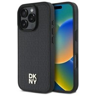 DKNY Repeat Pattern Stack Logo MagSafe maskica za iPhone 16 Pro, crna