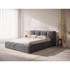 MICADONI Tapecirani bračni krevet Simon 180x200 cm s prostorom za odlaganje, tamno sivi