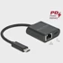 DELOCK USB-C adapter 66644, Gigabit LAN + Power Delivery 60 W, crni