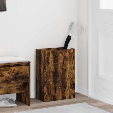 Stalak za kišobrane, s pohranom, 40 × 20 × 55,5 cm, dimljeni hrast