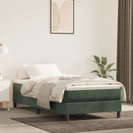 Madrac s oprugama tamnozeleni 80x220x20 cm baršunasti