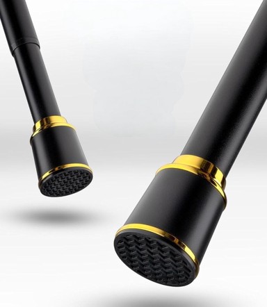 NIKCORP Teleskopska karniša, 87–120 cm, Ø32 mm, nehrđajući čelik, crna