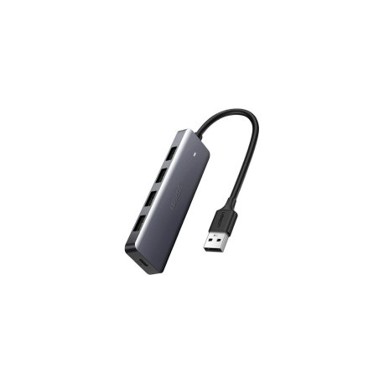 UGREEN USB Hub USB 3.0 A, 4-portni + micro USB power port, sivi