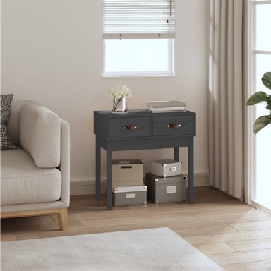 Konzolni stol sivi 76,5 x 40 x 75 cm od masivne borovine