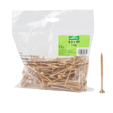 SAMOPEV Vijak za drvo TX 5 x 80 1 kg, srebrna