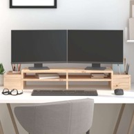 Stalak za monitor, 100 x 27 5 x 15 cm, od masivne borovine