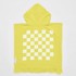 SUNNYLIFE Žuti dječji ručnik za plažu s kapuljačom Checkerboard, 3-6 god