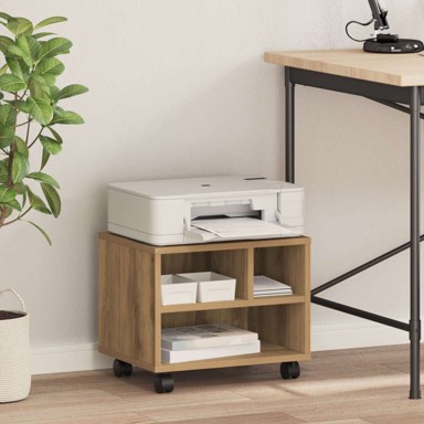 Stalak za pisač s kotačima, 41x32x33.5 cm, artisan hrast