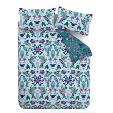 CATHERINE LANSFIELD Posteljina Mya Tropical Floral za krevet za jednu osobu 135x200 cm Plava
