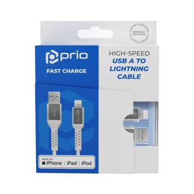 PRIO USB kabel A na Lightning, 120 cm, bijeli