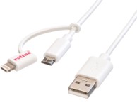 ROLINE Kabel USB2.0 Tip A u Micro B Lightning 1m, bijela  