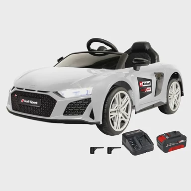 JAMARA Igračka na daljinsko upravljanje Ride-on Audi R8 Spyder, Einhell Power X-Change starter set, 18V, bijela
