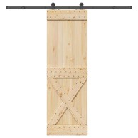 Klizna vrata s priborom za montažu, masivna borovina 70x210 cm