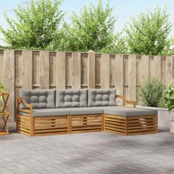 Set vanjskih sofa s jastukom 4 kom, prirodna/svijetlo siva