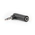 NEDIS Kutni stereo audio adapter, 3,5 mm utikač – 3,5 mm utičnica, 90°, crni, 10 kom.
