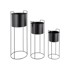 PT LIVING Skup od 3 crne željezne posude na postolju