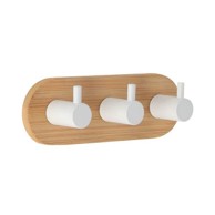 TENDANCE Kukica za ručnik s tri vješalice 3M, bambus/bijela