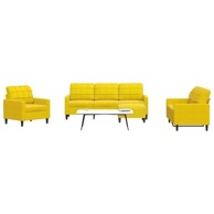 Sofa 4-dijelni set s osloncem za noge, žuta