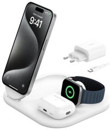 BELKIN Punjač MAGNETIC BOOST 3U1 Qi2 15W WIZ029vfWH