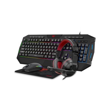 HAVIT Gaming set Gameone combo KB501CM, tipkovnica, slušalice, miš, podloga