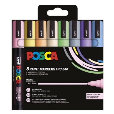 POSCA Marker PC-5M pastelne boje 8/1, višebojna