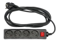VOREL TOYA produžni kabel OFF.U.4g*3m /kućni, crna