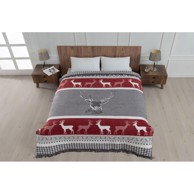 MILA HOME Crveni/sivi prekrivač 150x200 cm