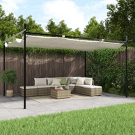 Pergola s pomičnim krovom, 395 x 292 x 230 cm, krema