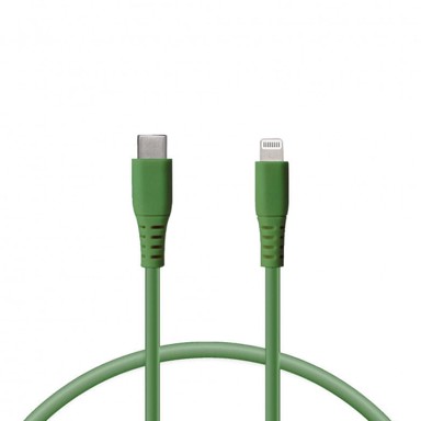 KSIX Kabel Soft USB-C na Lightning za prijenos podataka, 1 m, zeleni