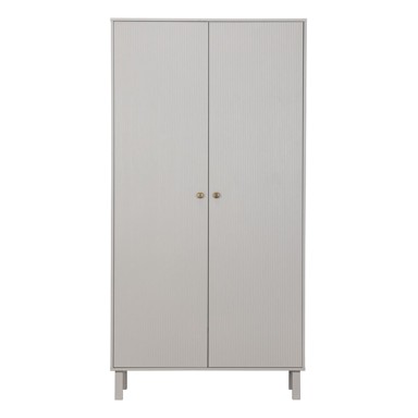 WOOOD Svijetlo sivi ormar od masivnog bora 100x195 cm Madu 