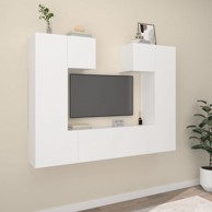 6-dijelni set TV ormarića, bijeli od konstruiranog drva