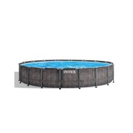 INTEX Bazen s mentalnim okvirom 549 x 122 cm, sivo drvo