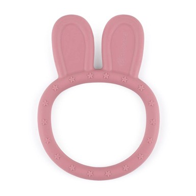 PETITEMARS Silikonska grickalica za zube Bunny 0 m+, Dusty Rose