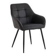 UNIQUE FURNITURE Tamno sive blagovaonske stolice u setu s naslonima za ruke 2 kom od umjetne kože Nolan Square 