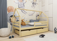 Drveni dječji krevet Aron s ladicom, 190x90 cm, svijetlo drvo
