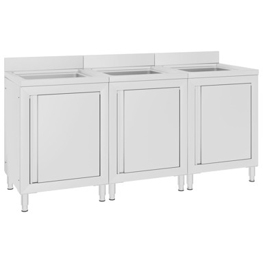 Komercijalni kuhinjski ormarići za sudoper, 3 kom, čelik