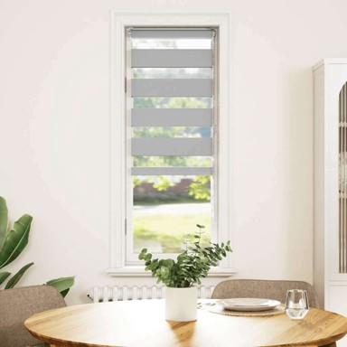 Zavjesa zebra svjetlosiva, 40 x 150 cm (širina tkanine: 35,9 cm, materijal: poliester)