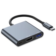 TECH-PROTECT USB hub V1 3-u-1, USB-C na USB + USB-C + HDMI, 13cm